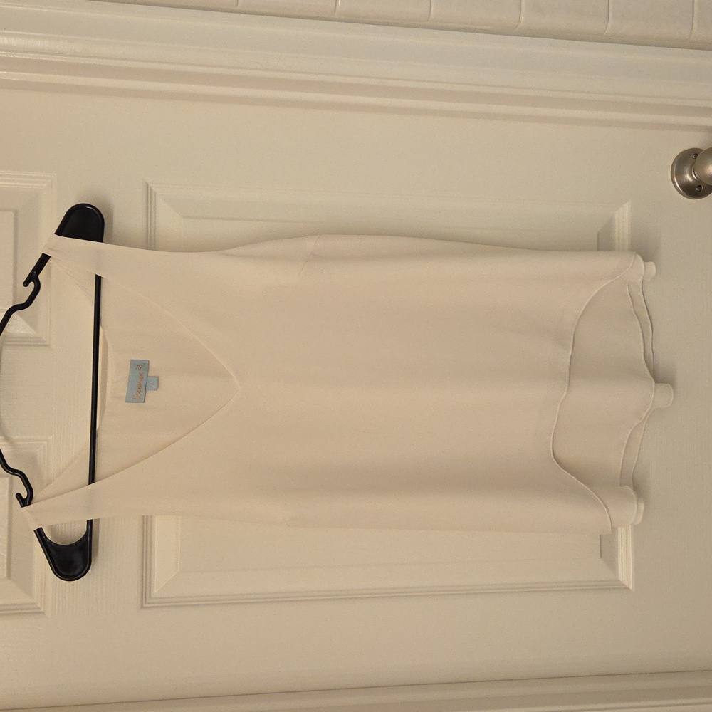 Veronica M Soft Cream Sleeveless Blouse Size L
